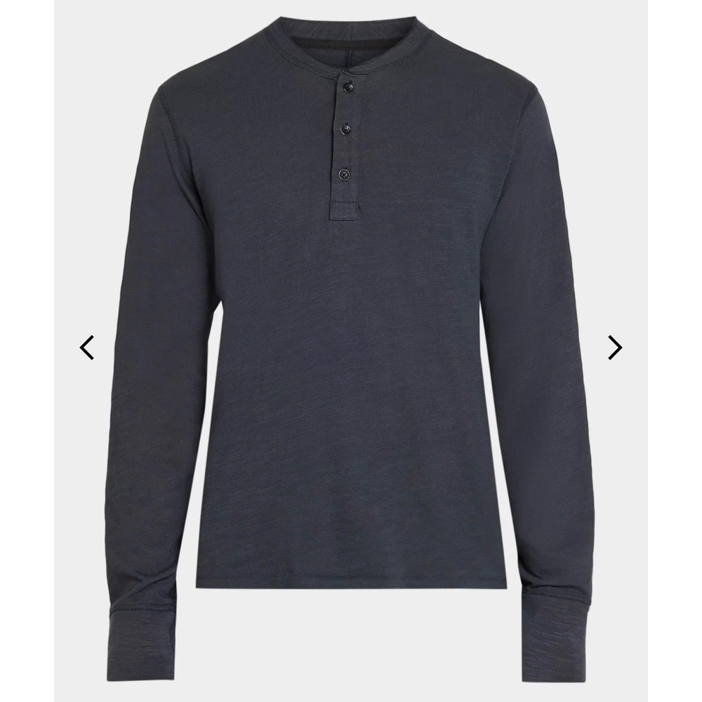 Rag & Bone Henley Shirt Mens XL Gray Excellent Long Sleeve Slub Cotton Casual